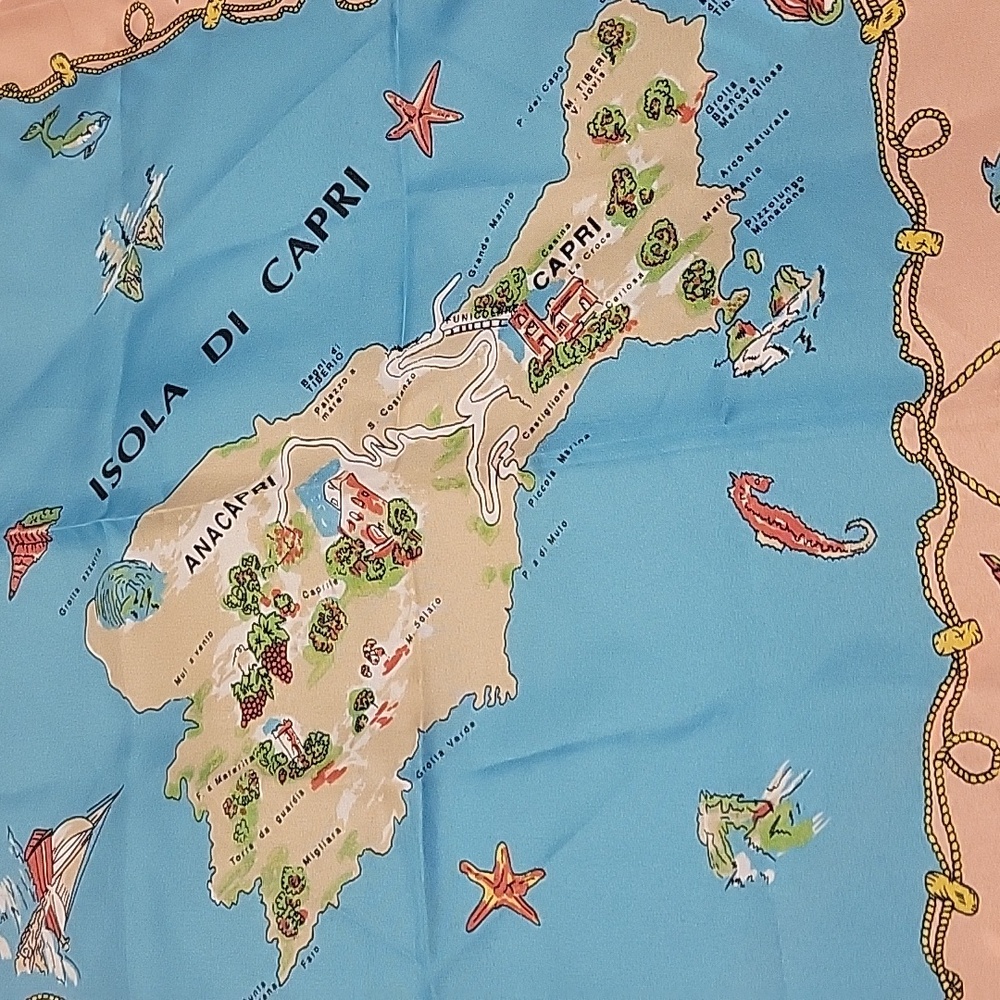Source Unknown Map Print Scarf - Blue, Green, Red - Picture 2 of 16